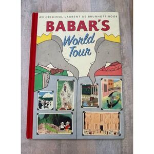 Babar's World Tour Laurent de Brunhoff Hardcover Children's Book Abrams Vintage